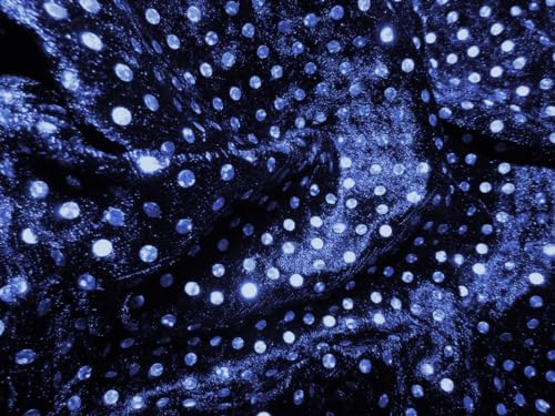 Mc-Stoff Pannesamt PAILLETTEN blau Samt Stoff NACHT BLAU dunkelblau Meterware
