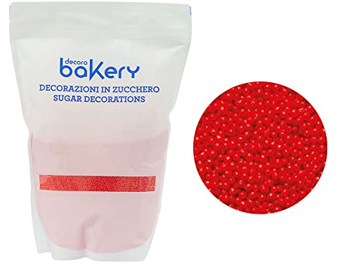 Decora 5081138 Zucker Nonpareils Rot 1 Kg