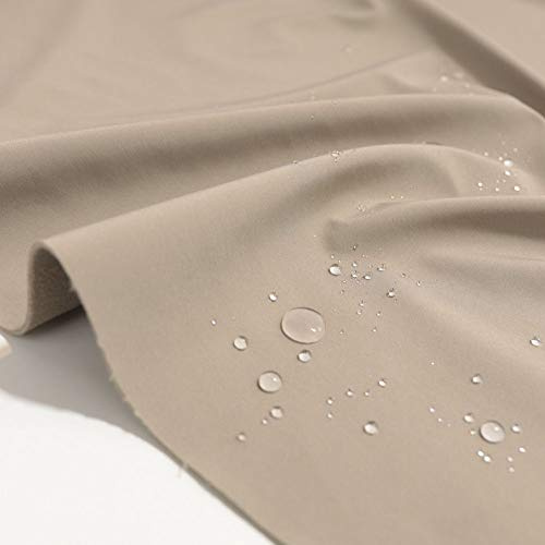 TOLKO Outdoor Softshell Stoff mit Fleece | Wasserdicht Elastisch Atmungsaktiv | Allwetterstoff für Jacke Hose | zum Wandern Radfahren Joggen Reiten Bergsteigen 145cm breit Meterware (Beige)