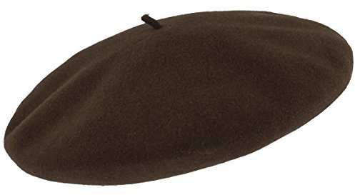 Laulhère Original Herren Baskenmütze | Barett | Made IN France - aus 100% Merino-Wolle (65, Braun)