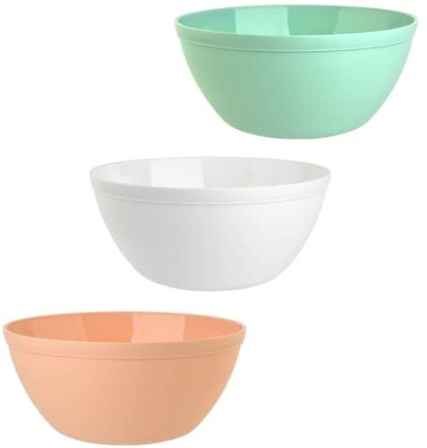 Engelland 3er Set Schalen Müslischalen Dessertschalen Salatschale Suppenschale Reisschale Bowl bunt aus Kunststoff BPA-frei groß 900 ml