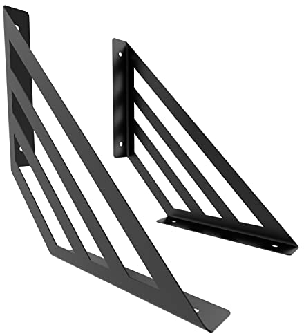 Sossai Regalträger 2er Set GSHR Truss 250x250 mm aus Stahl – Wandhalterung Regalwinkel für Regalbrett – schwarz – dekoratives Design