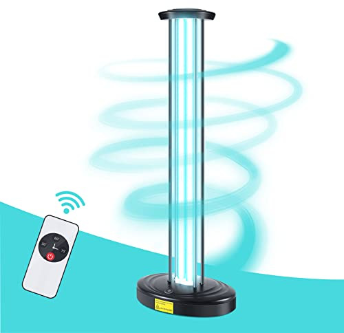 JTAPURE 100 W UV-Licht, Ultraviolett-Lampe, Luftreiniger für Whole Room & Haus, Ozonfrei, Home Disinfektionsgerät mit 3-Gear-Timer, Fernbedienung, UVC Lichter, Reinigung für Bad, Toilette, Büro