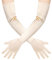 Wobe Lange Opera Party 20er Jahre Satin Handschuhe Dehnbar Erwachsene Größe Ellenbogen Länge Hochzeit, Light Champagne, Einheitsgröße
