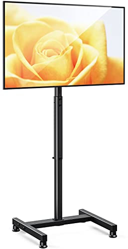 AM alphamount Boden-TV-Ständer für 13-50 Zoll Flat & Curved TVs bis 44 lbs, Höhenverstellbarer Monitor-Bodenständer mit Max, VESA 200x200