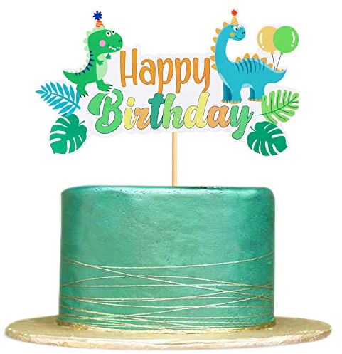 Blumomon 1Pcs Dinosaur Cake Topper Dinosaur Birthday Cake Decorations for Dino Theme Baby Shower Kids Birthday Party Cake Decorations Supplies