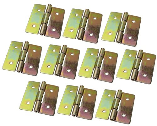 AERZETIX - C58713 - Lot de 10 petites-charnières 20x17x0.5 mm - pour porte de boîte à bijoux, petit coffret, boîte à outils, boîte aux lettres - en acier zingué