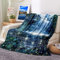 Daesar Decke Sofa Kuscheldecke, Wohndecke Fleece 180X200 Natur Wasserfall Aufdruck Warme Decken Couch