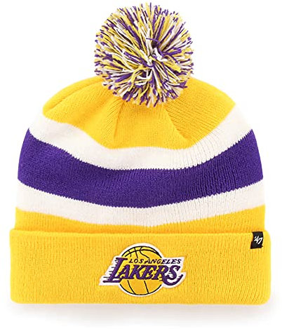 47 NBA Breakaway Cuffed Knit Beanie Mütze, Unisex, Erwachsene, Los Angeles Lakers Gelb, Einheitsgr��e