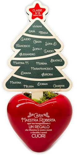 Vasetto Personalizzato Cara Maestra Natale - Idea Regalo Maestra Natale - Idea regalo Maestre Natalizio