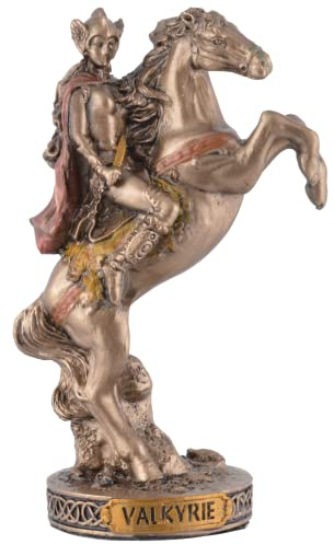 VOGLER Joh. Vogler GmbH Miniatur Figur germanische Walküre auf Pferd - bronzefarbend handbemalt by Veronese