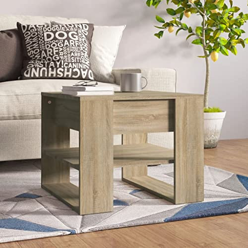 FIRBNUS Blumentisch Braun 55,5x55x45 cm Bürotisch Beistelltisch Holz Wohnzimmertisch Modern Stabilität Kleiner Tisch Wohnzimmer Coffee Table Quadratischer Coutischtisch Teetisch Holzwerkstoff