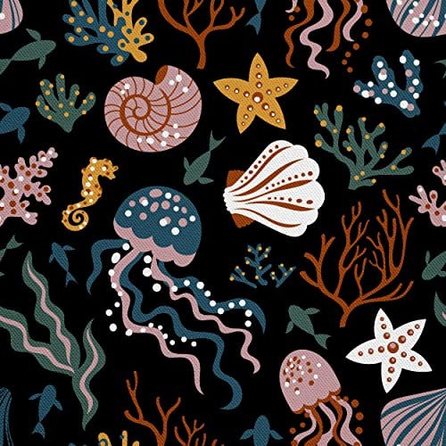 HEKO PANELS Stoff Oxford Wasserdichte Meterware Canvas-Stoff Polyester Stoff Zum Nähen Nähstoffe Dekostoffe Wasserabweisend Blickdicht Meeresboden 1 Meter 155 x 100 cm, DX947