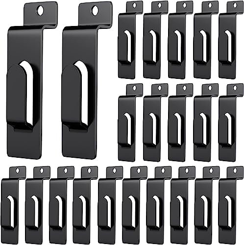 50 Pack Slatwall Utility Notch Hook Commercial Slatwall Picture Hook Metal Display Hook Hanger Slat Wall Hangers Slat Wall Accessories for Photo Frame Painting Arts Center Slat Panel (50, Black)