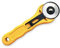 Rollschneider, 45 mm Rollschneider, scharfer Rollschneider, dehnbarer Stoffschnitt, Rollschneider mit ergonomischem Griff für Stoff, Leder, Basteln, Nähen, Quilten