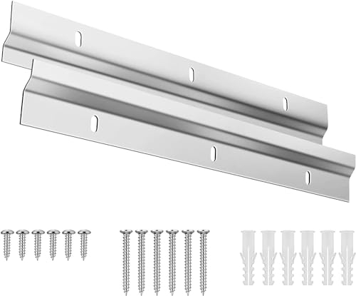 2 Pieces Rail Fixation Miroir Lourd Z, Rail Fixation en Z Robustes, Clips en Z Montage Mural, Cintre pour Tableaux Français Style Simple, pour Accrocher des Photos et des Miroirs(30cm, avec Vis)
