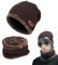 Gxlaihly Winter Beanie Mütze,Mutzen fur herren winter,Schal und mütze damen set winter,Unisex Strickmütze mit Fleecefutter Mütze Schal(Universell für Männer und Frauen)(braun)