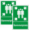 Upifen 2st Sammelplatz Schild Sammelstelle Sammelpunkt Hinweisschild 20 x 30 cm aus stabiler PVC Hartschaumplatte mit UV-Schutz Selbstklebend und 4 Bohrlöcher Aufkleber Außen Innen