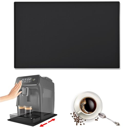 Taasmoog Unterlage Kaffeemaschine, Silikon Matte Unter Kaffeemaschine Anti-Rutsch Unterlage für Kaffeevollautomat Barista Zubehör(48 x 30cm)
