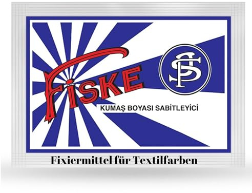 VIKTORIA Textilfarbe waschmaschinenfest (59 FARBEN) - stofffarbe, färbemittel textilien, stofffarben waschfest, textil farbe, kleidung färben (FISKE(Farbe Stabilisator), 1er Pack)