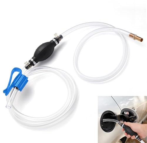 Yetofro Gas Siphon Hose Pump, Manual Hand Water pump, Gasoline Transfer Pump for water Gas Oil Petrol Diesel, Fuel Siphon Pump with 2 Durable PVC Syphon Hoses
