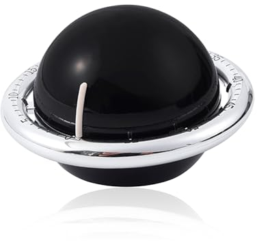 Mechanische Eieruhr Küchentimer, Küchenwecker Magnetisch, Kochuhr Timer Lustig Planetenform Schwarz, 60 Minuten Countdown Zeitmesser für Küche Kochen Backen Haushalt Lernen Sport Büro