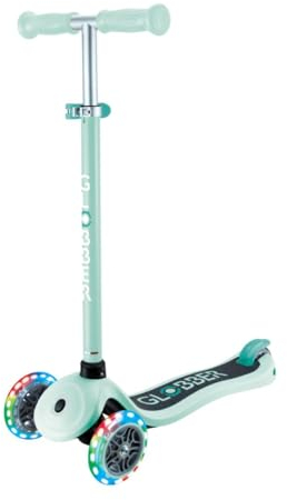 Globber - Primo Lights - Trottinette 3 Roues pour Les Enfants de 3 à 7 Ans, Vert Pastel