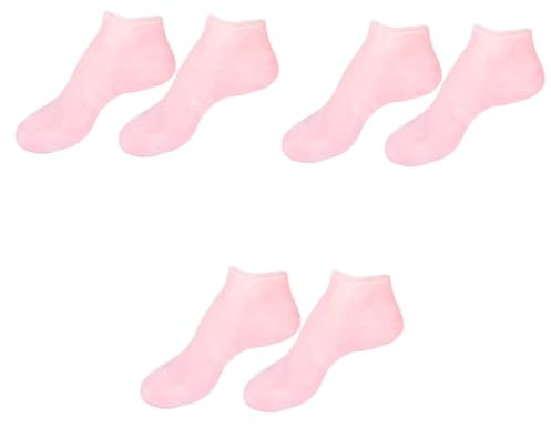 Beaupretty 3 Paires Chaussette Crème Hydratante Pour Les Pieds Secs Spa Pendant La Nuit Coton Gel Semelles De Peau Fissuré Rajeunir Talons Hauts Rose Aux Femmes Sebs Transpiration