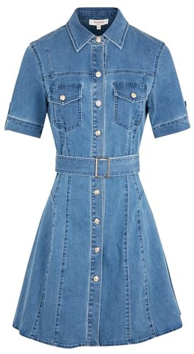 Morgan 241-rixes Vestido de Mezclilla, Denim Stone, 38 para Mujer