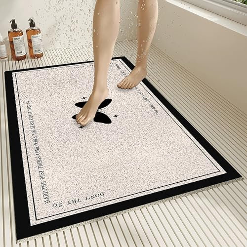 Pevfeciy Tapis Baignoire antidérapant 60x90 cm Tapis de Douche antidérapant de Style Moderne en PVC Doux et Confortable de Drainage, Haute perméabilité à l'eau, adapté aux Zones humides