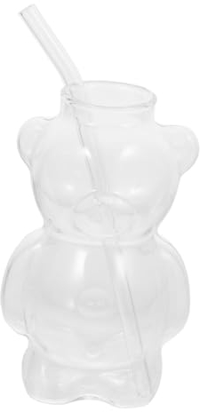 Cabilock Taza De Agua De Oso Forma De Oso Vidrio para Jugo y Té Diseño Creativo