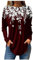Bluse Damen Casual Langarm Oberteile Lässig Rundhals Shirt 2024 Mode Top Elegant Langarmshirt Locker Baumwolle Tunika Vintage Longshirt Tshirt Einfarbig Pullover Sweatshirt(3-Wine,XL)