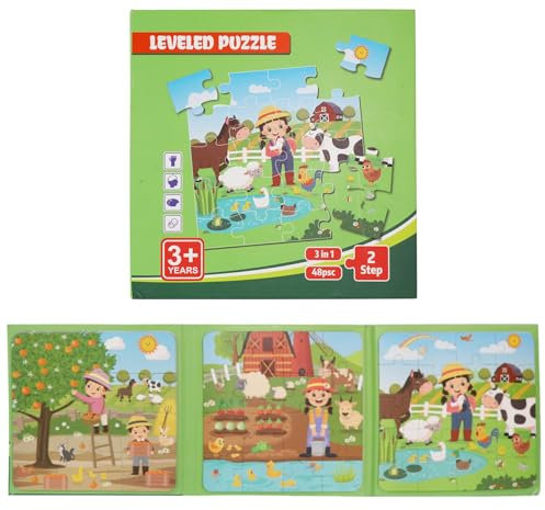 Homewit Puzzles magnétiques 3 en 1, jeu magnétique livre à partir de 2 pour enfants, 20-25-30 pièces, puzzle pour enfants sur le thème du monde sous-marin, occupation en avion pour tout-petits