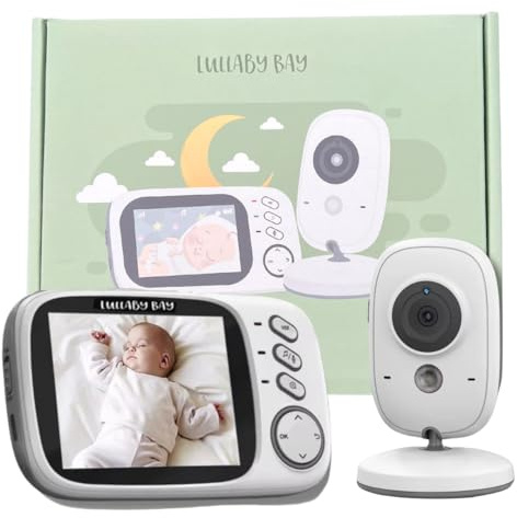 Moniteur bébé sans WiFi – Lullaby Bay LB603 Advance | Moniteur vidéo portable | USB-C | Thermomètre d'ambiance | Vision nocturne | Parler bidirectionnel | Anti-piratage | Longue portée | Facile à