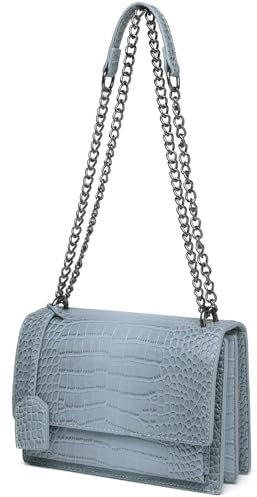 cotwoco Handtasche Damen, Klein Umhängetasche Damen - Kette Schulterriemen Crossbody Bag, PU Leder Handytasche mit Kartenschlitz mit 4 Fächern