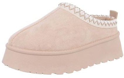 Ital Design Damen Stiefeletten mit flacher Sohle, runde Spitze, Beige, Gr. 38