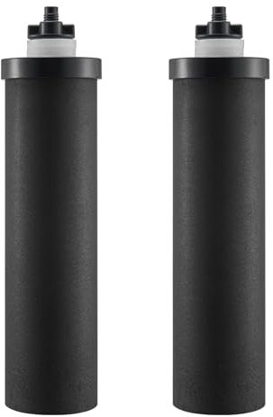 VEVOR Filtres à Eau de Rechange Lot de 2, Purificateur d’Eau Compatible avec la Plupart des Marques, Filtre à Charbon Actif pour Système de Filtration d'Eau par Gravité, Facile à Remplacer, Noir