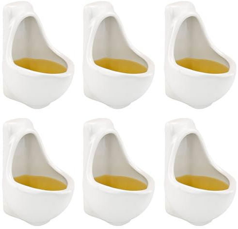 Jenshhch Urinal Keramik Shotgläser, 6pcs Lustige Geschenke für Erwachsene und Herren, Spülmaschinenfest Schnapsgläser Porzellan, Neuheit Urinal Schnapsbecher Geschenk für Vater, Ehemann, Kollegen