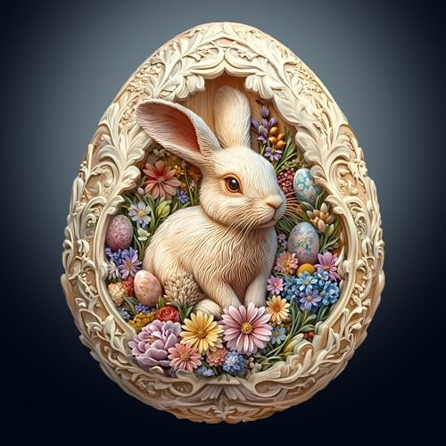 KaayeeWood Holzpuzzle Erwachsene,3D Vision Effekt Eierschalenwelt Ostern Holzpuzzle,Einzigartige Wooden Puzzle Mit Geschenkbox,Geschenke für Kinder und Erwachsene(37.9 * 30.5cm-280 Stück)