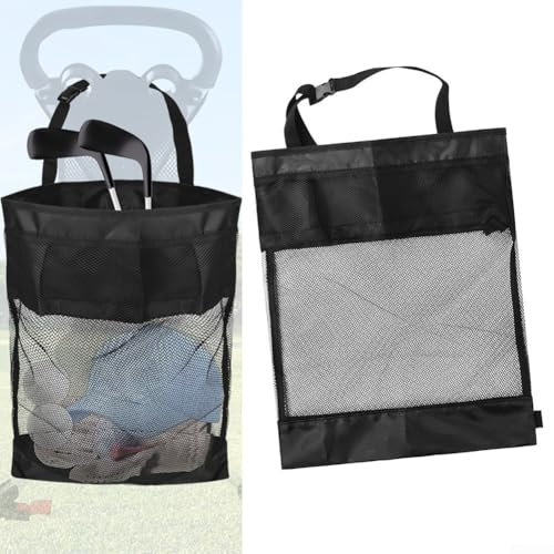 Golf Cart Storage Bag, Golf Cart Organizer, Golf Balls Storage Net, Golf Trolley Bag Net Bag Trolley Rear Drawstring Bag 48x40cm