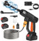 Cordless Power Washer with 2 x 4000mAh Batteries, Portable Pressure Washer for Car Floor Garden Patio Cleaning & Watering, Handheld Car Washing Kit with 6-in-1 Adjustable Nozzle and 5m Hose Foam Jug