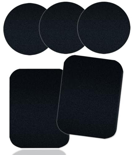 5 Pcs Adhesive Thin Metal Plates for Magnetic Mounts, Metal Plates for Phone Case,Metal Plates Disc for Iphone Phone Magnet/Car Cell Phone Automobile Magnet Cradles, 2 Rectangle & 3 Round, Black