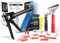 KISTEK® Profi Bundle – All in One Silikonentferner Werkzeug Set 18-tlg. inkl. Ersatzklingen zur Erneuerung von Acryl & Silikonfugen + 24:1 Profi Kartuschenpresse mit gummierten Griffen & Ratgeber