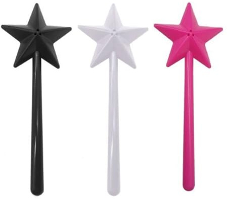 Bordhap Salt and Pepper Shaker Salt and Pepper Wand Shakers, Black and White and Pink, Star Wand Salt