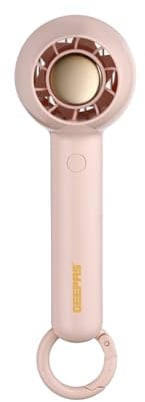 GEEPAS Rechargeable Fan | Mini Portable USB Fan for Travel Camping Office Outdoor Women Men | Handheld 1200mAh 2 Speeds, 4Hr Run Time | Ultra Quiet 125gm Lightweight Design | 2 Year Warranty Pink
