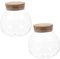 Ipetboom 2 piezas Frascos de Vidrio Redondos con Tapa de Corcho de Jarras de Almacenamiento para y Galletas Decorativas y Funcionales para Cocina