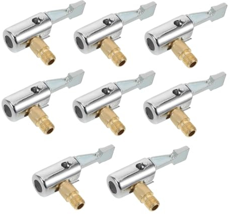 ARTSEWPLY 8pcs Copper Alloy Tire Inflator Nozzle Adapter Quick Release Air Pump Hose Connector Leakproof Design for Car Tire Inflation Portable