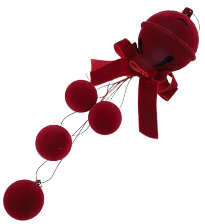 RASTKY Weihnachtsbaum, Rote Beflockung, Hängende Verzierung für DIY-Fensterbaum, Festliche Weihnachtsdekoration für Drinnen und Draußen (Bogen und Glocke)