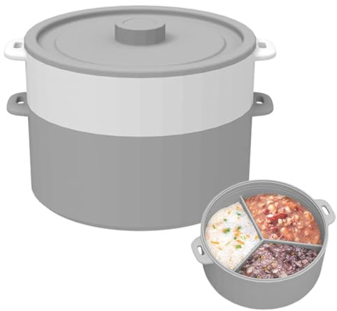 CGACCSD Forno a vapore per microonde, doppio strato con rivestimento antiaderente, pieghevole, per forno a microonde con coperchio, per alimenti per bambini, mais, pasta per pasti, cucina domestica