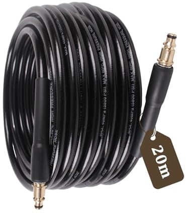 JIAC 20M Tubo Flessibile ad Alta Pressione per Idropulitrice Ricambio Idropulitrice Prolunga per Idropulitrici Compatibile con Idropulitrici Kärcher K-Serie K2 K3 K4 K5 K6 K7 (400Bar 60°C)